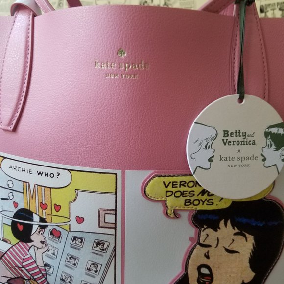Kate Spade Archie Comics Tote Pink Multi Reversibl - Picture 9 of 9